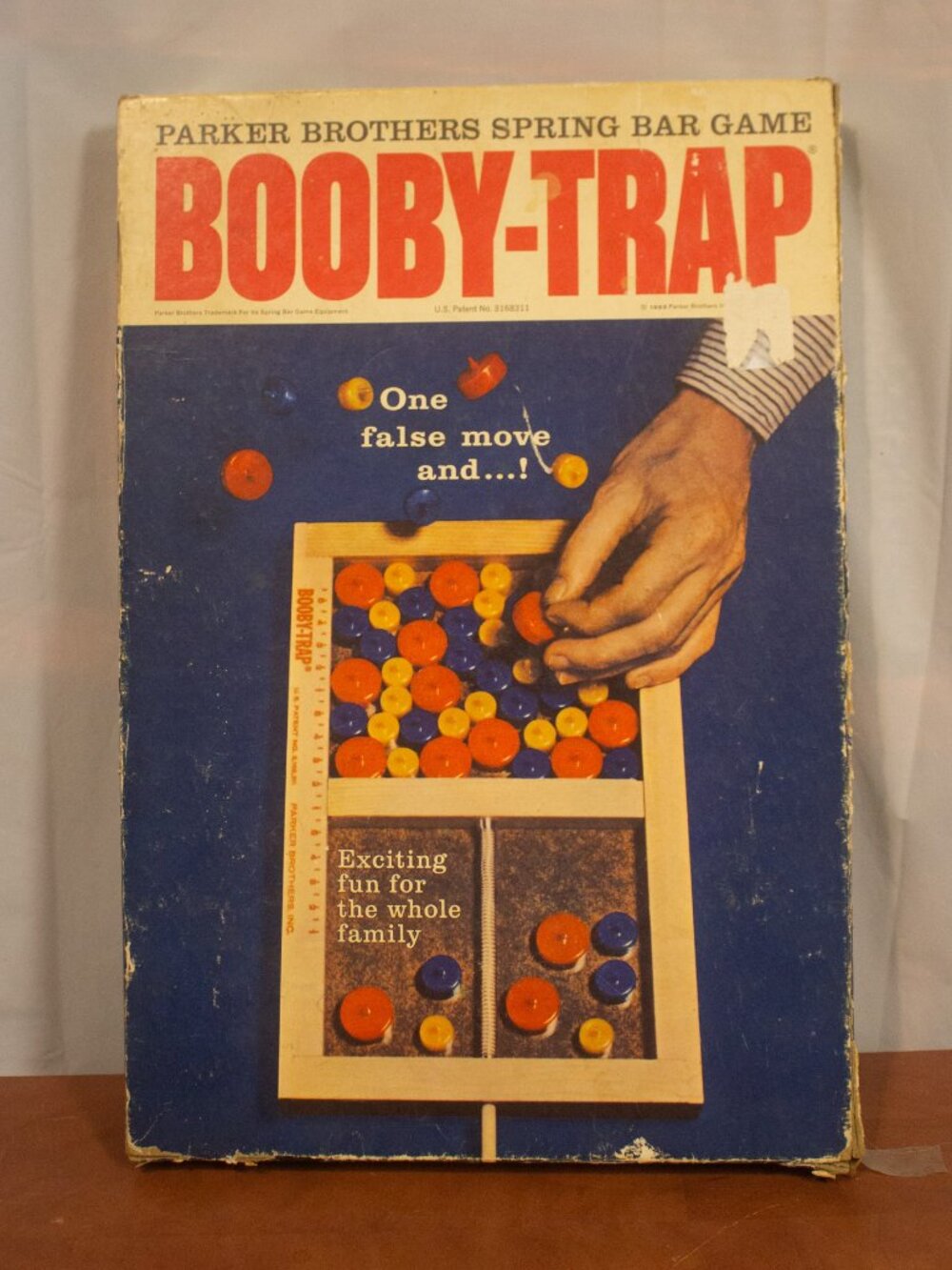 Vintage 1965 Booby‑Trap Game – Wood Board + 47 Pieces